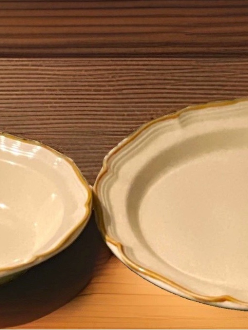 Vtg Mikasa Garden Club EC400 Scalloped Stoneware Serving Set Bowl Platter MINT